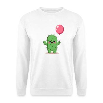 Cactus with balloon - Unisex Sweatshirt - white - Front