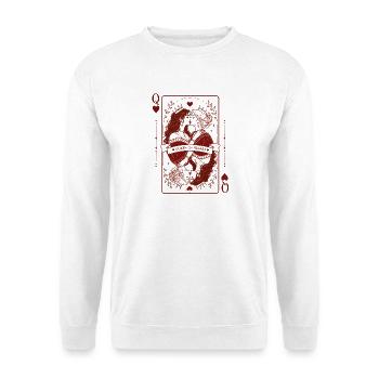 Queen of Hearts Lesbisches Pride Spielkarten Desig - Unisex Pullover - Weiß - Vorne