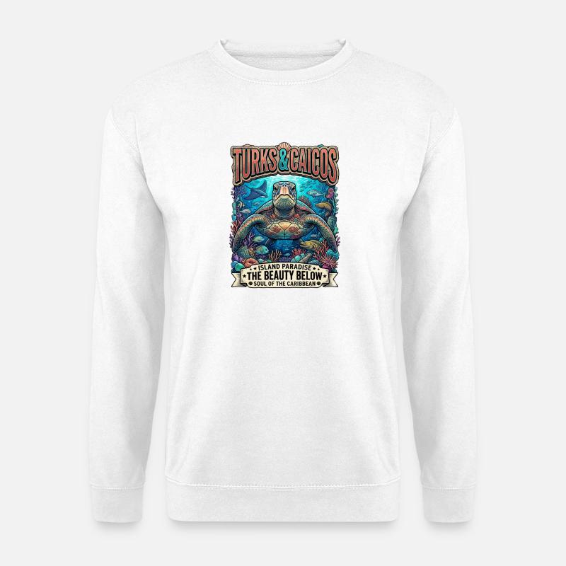 Turks & Caicos Schildkrötenparadies - Unisex Pullover - Weiß