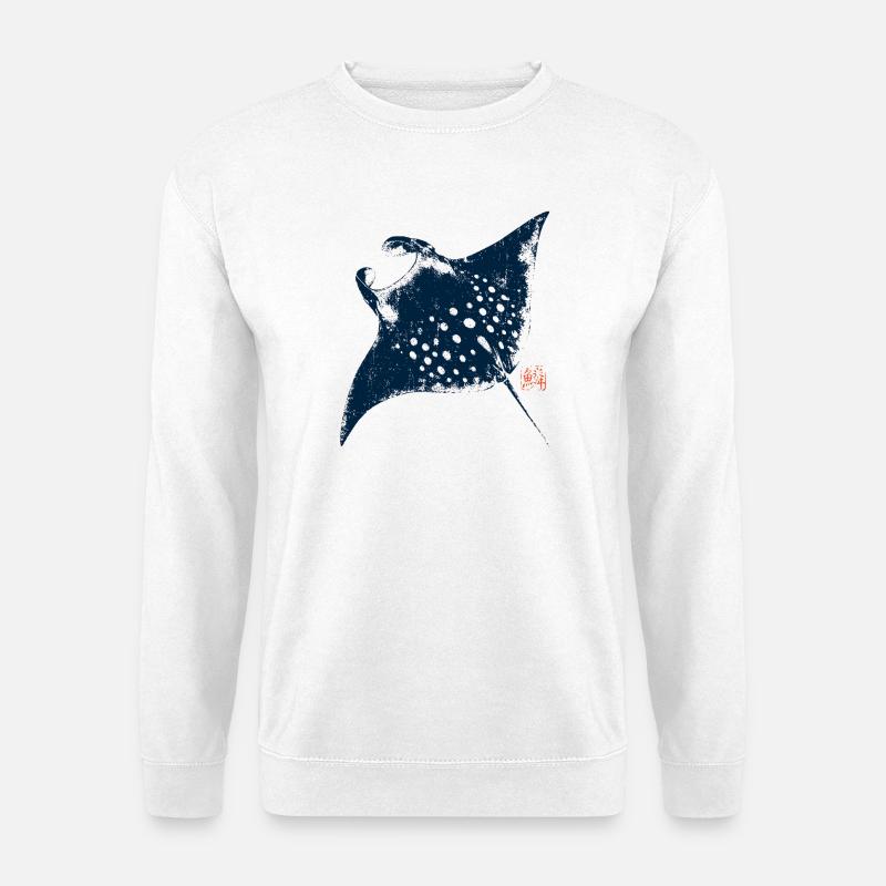 Rays with Kanji Stamp - Unisex Sweatshirt - white