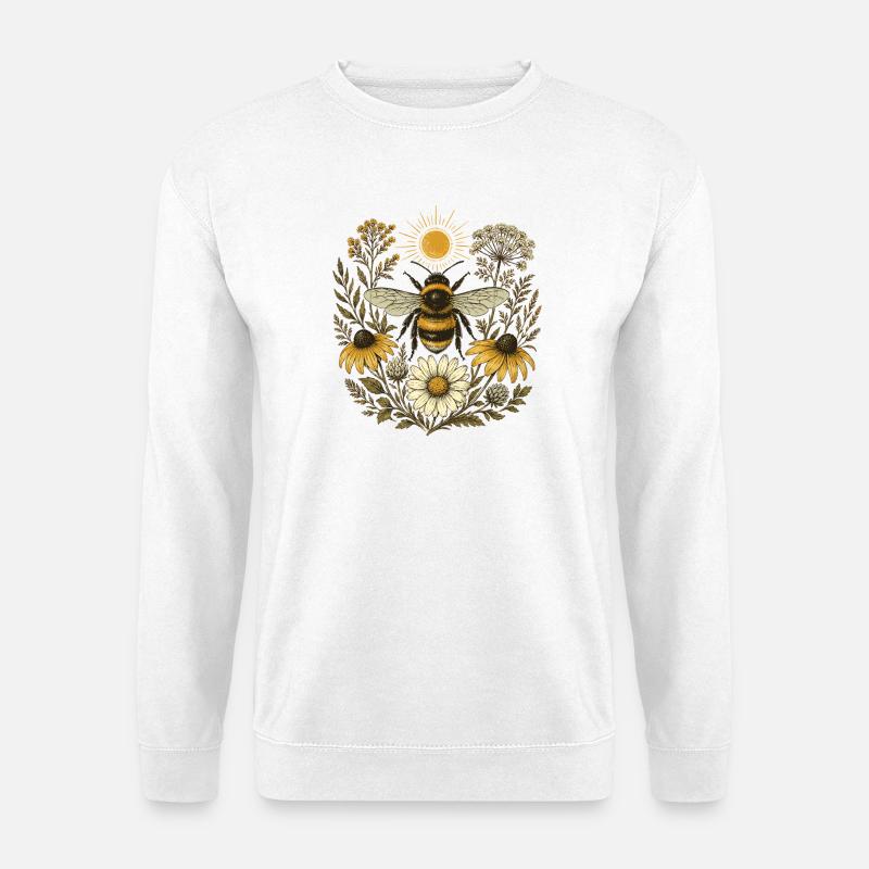 Hummel-Wildblumen - Unisex Pullover - Weiß