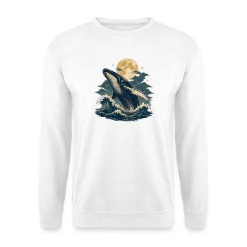 Moonlit Whale Waves - Unisex Sweatshirt - white - Front