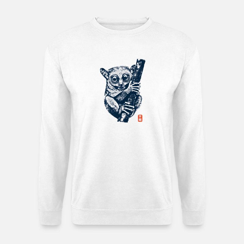 Tarsier mit Kanji - Unisex Pullover - Weiß