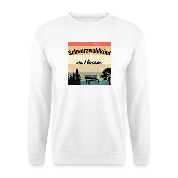 Schwarzwaldkind im Herzen - Unisex Pullover - Weiß - Vorne - Alina (178cm) & Michal (187cm)