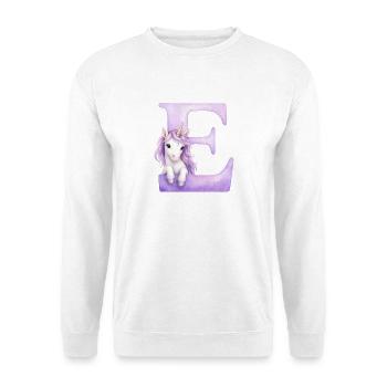 Lettre C Licorne Violette - Sweat-shirt Unisexe - blanc - Devant