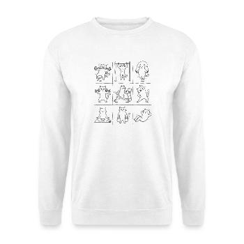 Motifs du gymnase des chats : 9 cases - Sweat-shirt Unisexe - blanc - Devant