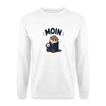 Moin Otter avec sweat à capuche en mode café - Sweat-shirt Unisexe - blanc - Devant