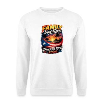 Puerto Rico Familienurlaub 2026 Tropischer Sonnenuntergang - Unisex Pullover - Weiß - Vorne