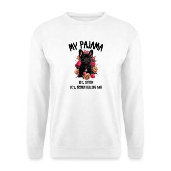 Funny French Bulldog Pajama - Unisex Sweatshirt - white - Front