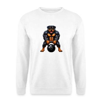 Rottweiler Fitness Bodybuilder Workout Motif - Unisex Sweatshirt - white - Front