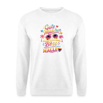 Mallorca Party Spruch Malle Damen Outfit Humor - Unisex Pullover - Weiß - Vorne