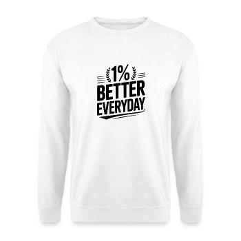 1% Jeden Tag besser - Unisex Pullover - Weiß - Vorne