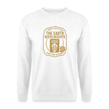Fossil Feldclub Tiefzeit Badge - Unisex Pullover - Weiß - Vorne