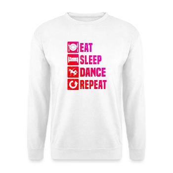 Geschenkidee für die Breakdancerin mit Break Dance - Unisex Pullover - Weiß - Vorne - Alina (178cm) & Michal (187cm)