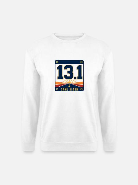 13.1 Same Alarm Halbmarathonläufer-Humor - Unisex Pullover - Weiß