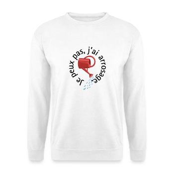 Je peux pas, j’ai arrosage Humour Jardin & Potager - Sweat-shirt Unisexe - blanc - Devant