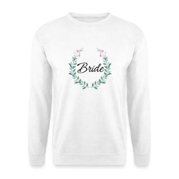 Couronne de mariée florale - Sweat-shirt Unisexe - blanc - Devant