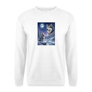 Hurler à la Lune Chien Mème d’Alaska - Sweat-shirt Unisexe - blanc - Devant