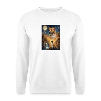 Howling to the Moon Dog Staffordshire Terrier - Unisex Sweatshirt - white - Front