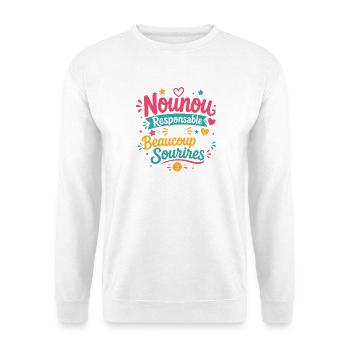 Nounou Joyeuse et Sourires Radieux - Sweat-shirt Unisexe - blanc - Devant