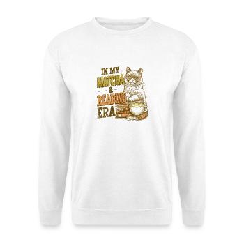 Ère du matcha douillet et de la lecture des chats - Sweat-shirt Unisexe - blanc - Devant