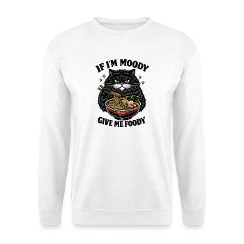 Chat noir Ramen Maître Gourmet Moody Moody - Sweat-shirt Unisexe - blanc - Devant