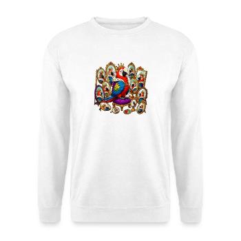 Königspapagei Spiegelparade - Unisex Pullover - Weiß - Vorne