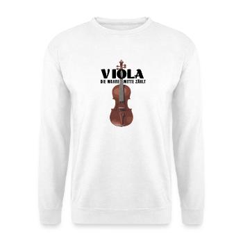 Bratsche Viola - Die wahre Mitte zählt - Unisex Pullover - Weiß - Vorne