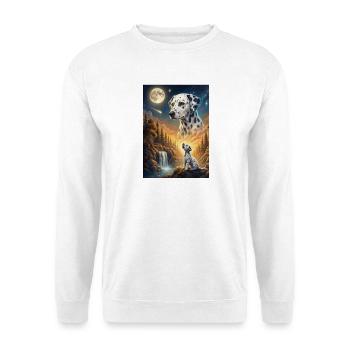 Hurlant à la Lune Mème Chien Dalmatien - Sweat-shirt Unisexe - blanc - Devant