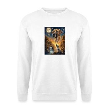 Hurler au chien mème de la Lune Grand Danois - Sweat-shirt Unisexe - blanc - Devant