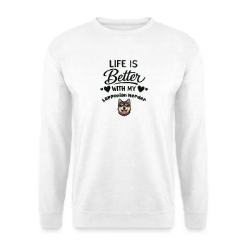  Das Leben Ist Besser Mit Meinem Lappländischer - Unisex Pullover - Weiß - Vorne