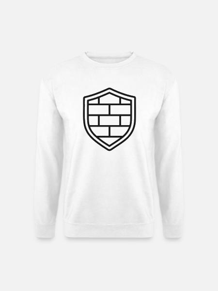 Brick Shield Line Symbol Wandschutzsymbol - Unisex Pullover - Weiß