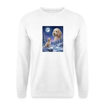 Howling to the Moon Meme Dog Poodle - Unisex Sweatshirt - white - Front