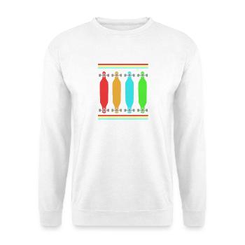 Longboard Longboarder Longboarding - Unisex Pullover - Weiß - Vorne - Alina (178cm) & Michal (187cm)