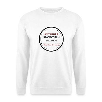 Stammtisch Legende – Offizielles Abzeichen - Unisex Pullover - Weiß - Vorne