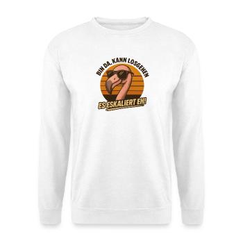 Kann Losgehen Es Eskaliert Eh Flamingo Party - Unisex Pullover - Weiß - Vorne