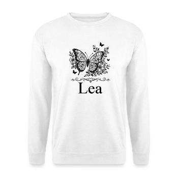 Lea First Name Butterfly Floral Gift - Unisex Sweatshirt - white - Front