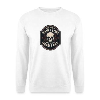 Plus je perds de cheveux, plus j’ai de mèmes de tête - Sweat-shirt Unisexe - blanc - Devant