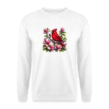 Cardinal sur magnolias - Sweat-shirt Unisexe - blanc - Devant