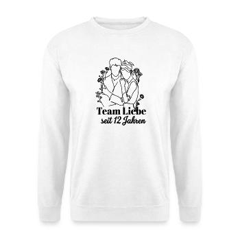 Team Liebe seit 12 Jahren Jahrestag Geschenk Paar - Unisex Pullover - Weiß - Vorne