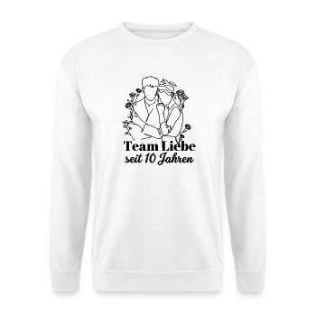 Team Liebe seit 10 Jahren Jahrestag Geschenk Paar - Unisex Pullover - Weiß - Vorne