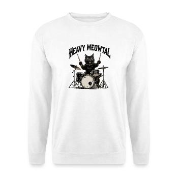 Heavy Metal Cat on Drums - Unisex Sweatshirt - white - Front