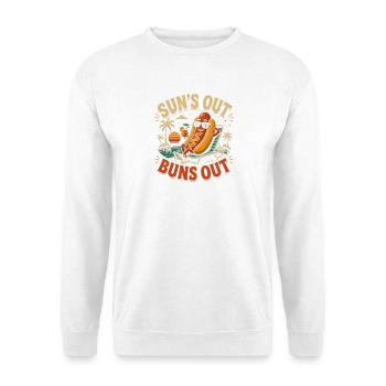 Sun out, rolls out, funny hot dog - Unisex Sweatshirt - white - Front