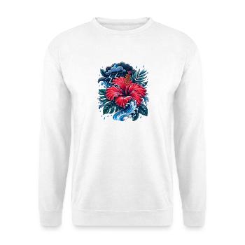 Vague d’orage d’hibiscus - Sweat-shirt Unisexe - blanc - Devant