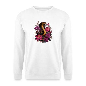 Magie du cobra et des fleurs - Sweat-shirt Unisexe - blanc - Devant