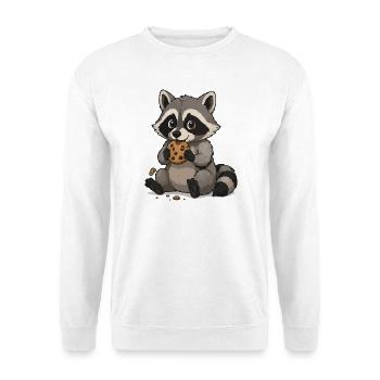 Raton laveur câlin avec biscuit - Sweat-shirt Unisexe - blanc - Devant