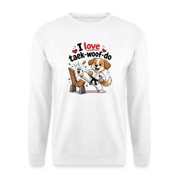 I Love Taek-woof-do Martial Arts Puppy - Unisex Sweatshirt - white - Front
