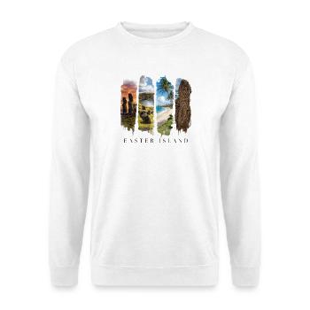 Osterinsel Urlaub Travel – Südsee Kultur Motiv - Unisex Pullover - Weiß - Vorne - Alina (178cm) & Michal (187cm)
