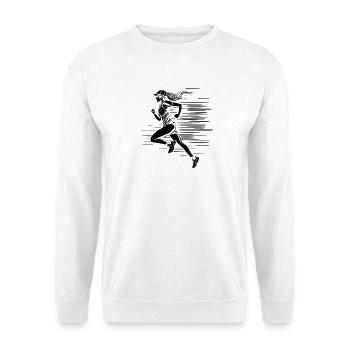 Runner Drawing - Unisex Sweatshirt - white - Front