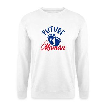 Future Maman Garçon Empreintes Bébé - Sweat-shirt Unisexe - blanc - Devant